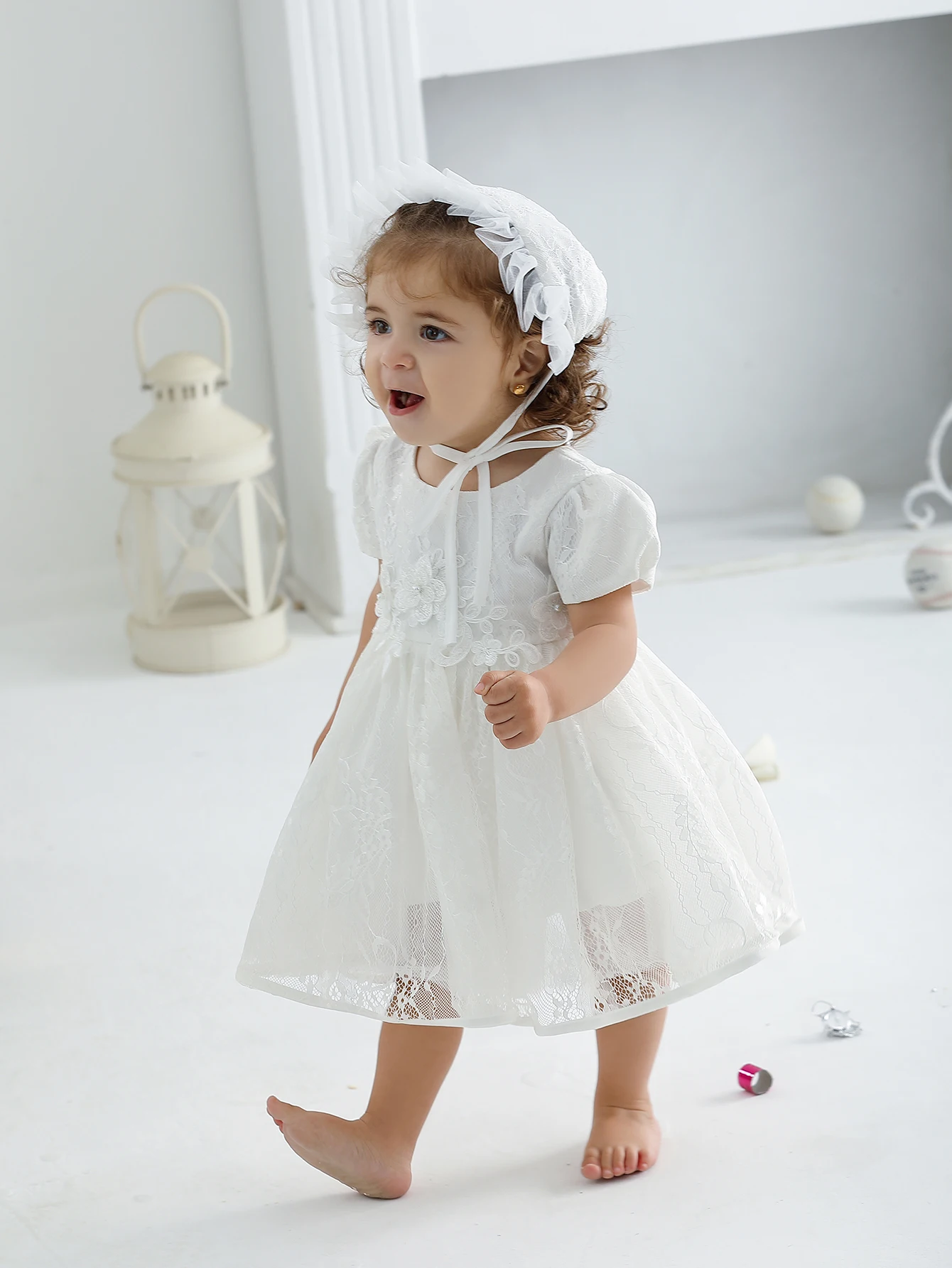 Wedding Flower Girl White Dresses  Baby Girl Dress Baby Party Summer Princess Skirt