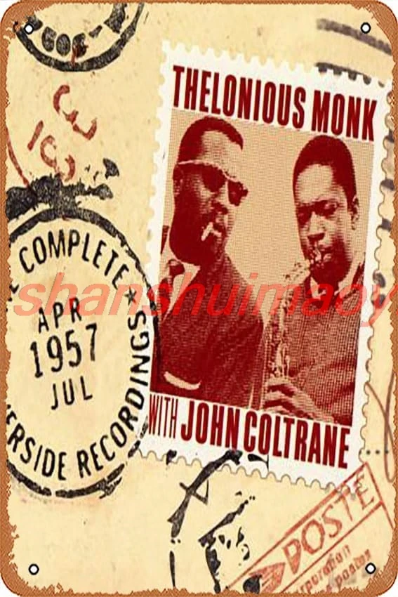 Metal Tin Sign 8 X 12 Inch - Thelonious Monk with John Coltrane - The Complete 1957 Riverside Recordings - Poster Metal Pla UUJ