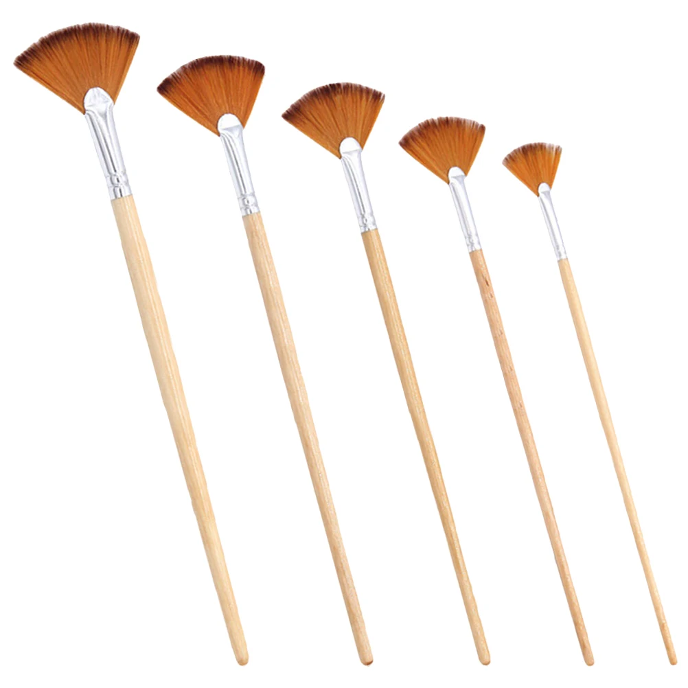 مجموعة فرش طلاء مكونة من 5 قطع من شعيرات النايلون الممتازة المقاومة للاهتراء، مجموعة ألوان مائية محمولة لمستلزمات الفنانين للأطفال