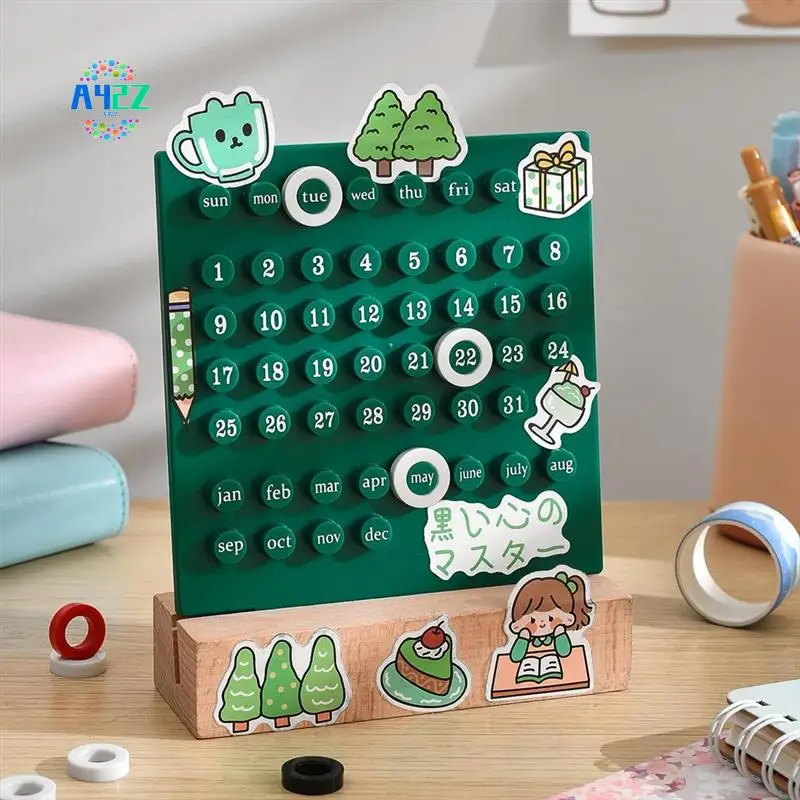 

A42Z-Wooden Desk Calendar Perpetual Calendar Retro Home Unique Gifts,Month Date Display, Desk Decorations For Office Easy To Use