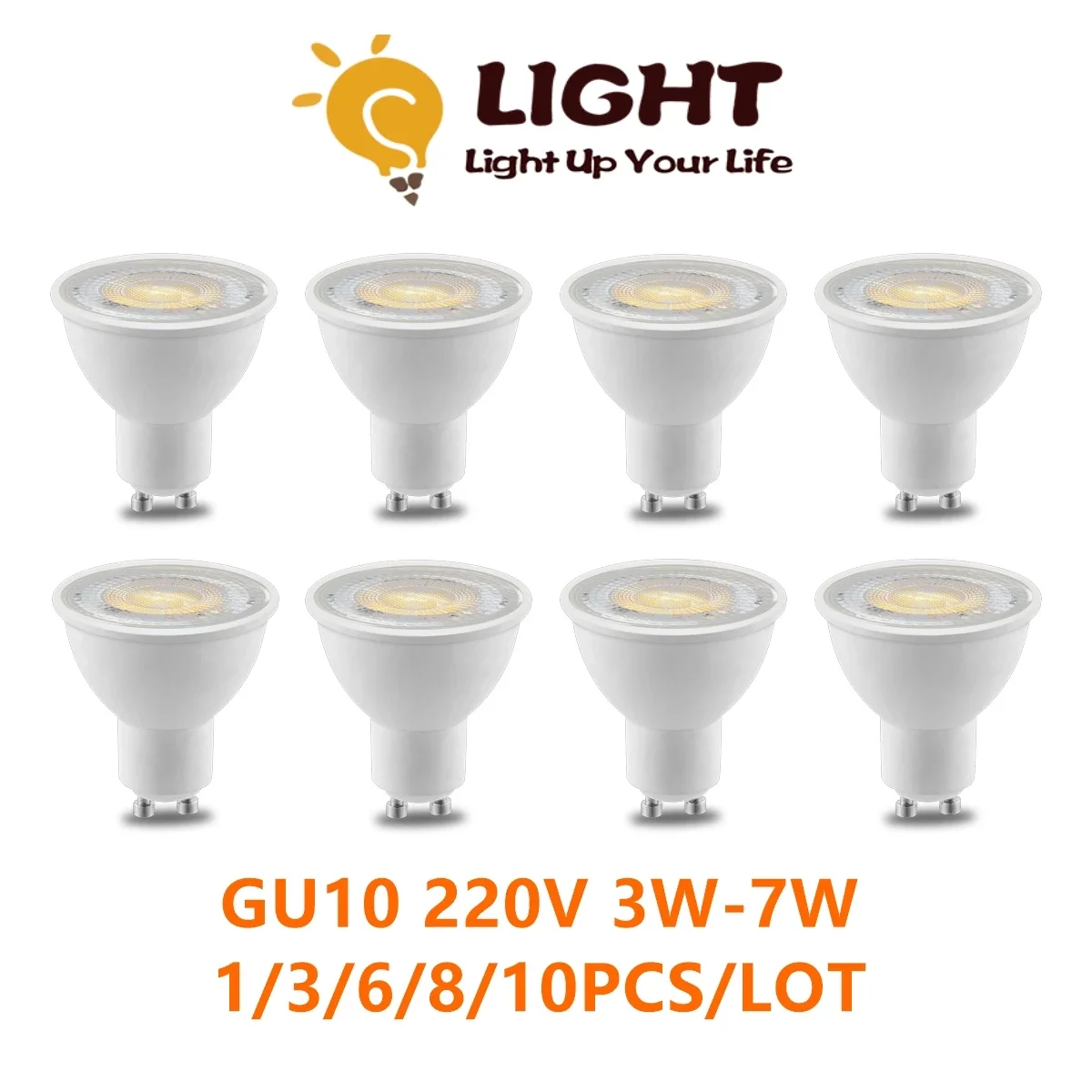 

1-10pcs LED 38 degree spotlight GU10 220V 3W-8W High lumen high finger suitable for kitchen down lamp table lamp