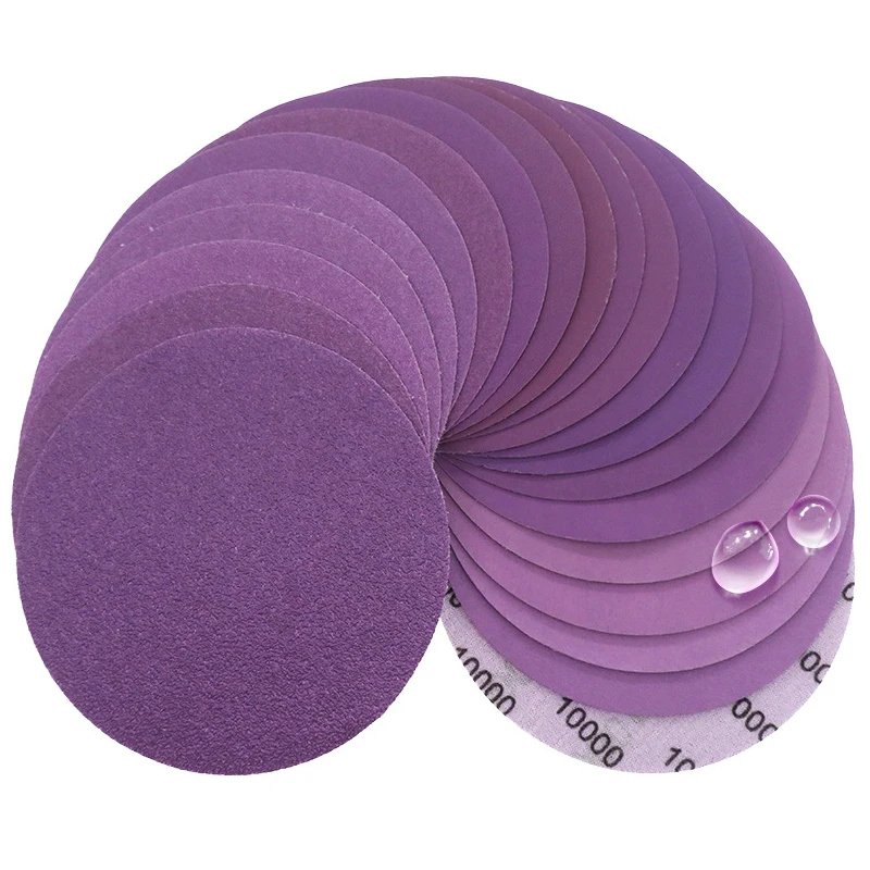 6 Inch Sanding Disc 60-10000 Grit Waterproof Sandpaper Purple Aluminum Oxide Sandpaper For Woodworking Automotive Metal