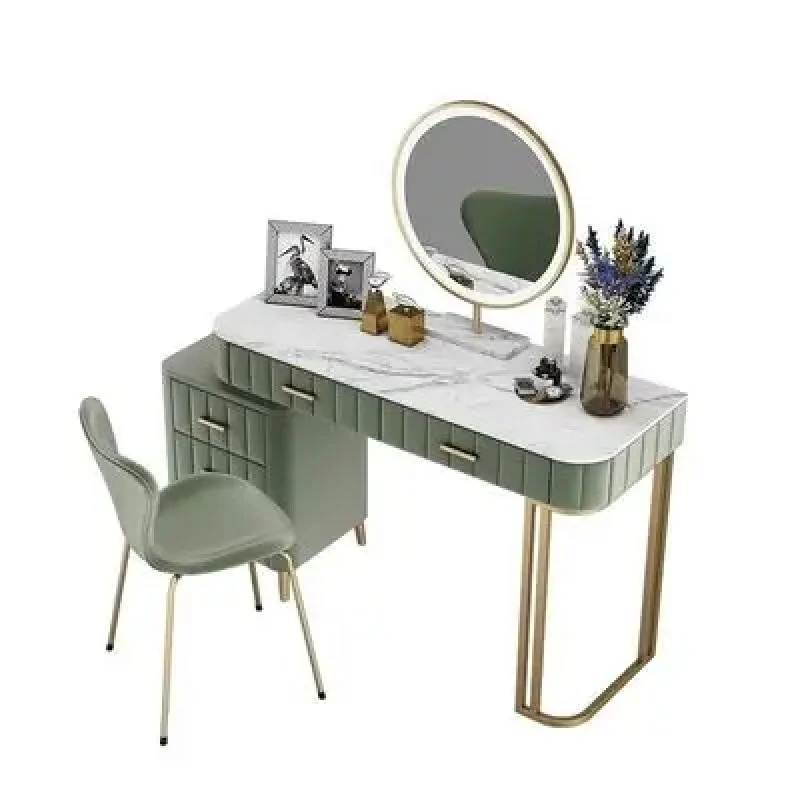 Customize.Customized Service Modern Bedroomdresser Set with Storage Cabinet and Mirrored Marble Vanity Dressing Table