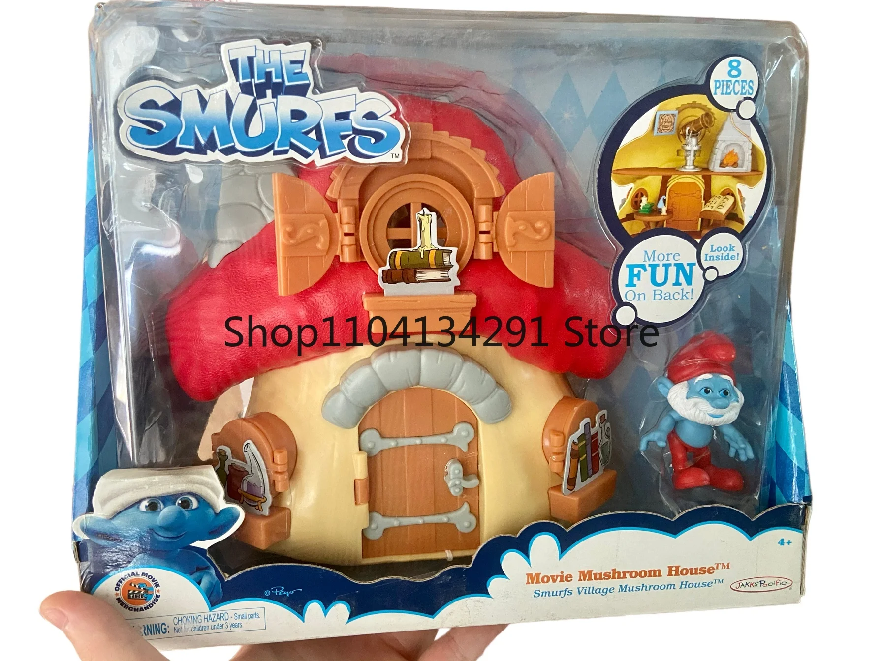 Giocattolo da esposizione originale della statuetta della casa dei funghi dell'animazione dei murfs per giochi di finzione, regalo di compleanno per bambini e da collezione