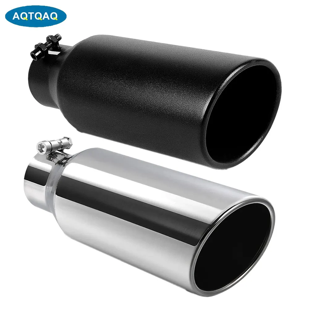 

1PCS Exhaust Tip,Chrome Plated Finish Tailpipe Stainless Steel Exhaust Tips for 7.62cm O.D. Tailpipe,Rolled Edge Slant Angle Cut