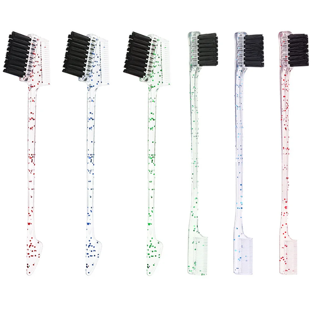 

6Pcs Eyebrow Comb Brush Multi-Ended ABS Nylon for Natural Brows Hairline Edges Control Small Eyelash Makeup Tool Kit