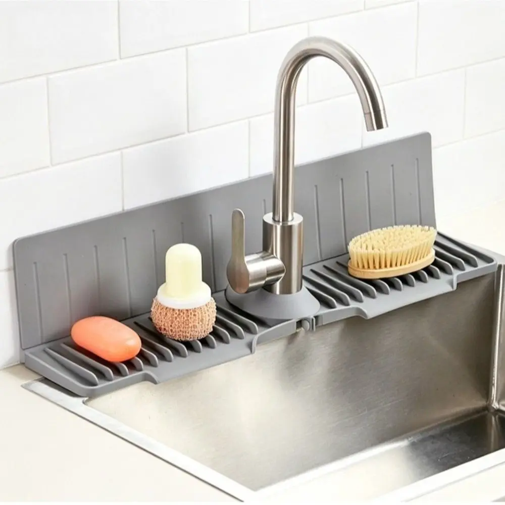 新しいシリコン製蛇口排水パッド、24インチ、滑り止め加工、排水マット8個入り-°-傾斜12cmの水しぶき防止マット、キッチンシンク用乾燥マット