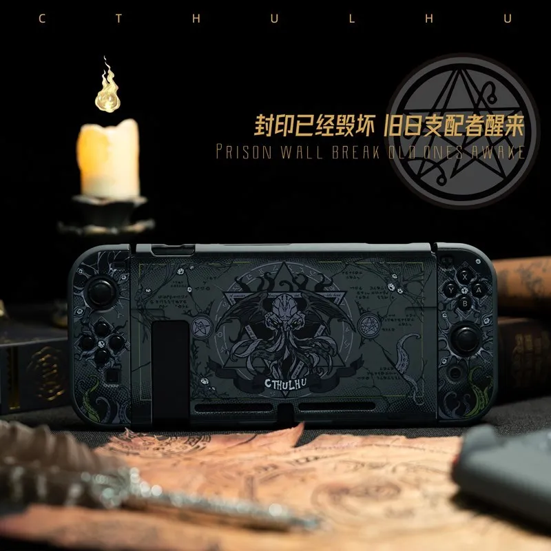 GeekShare Great Cthulhu Protective Shell Split JoyCon Case Fairy League Hard Case Cover Back Grip Shell for Nintendo Switch