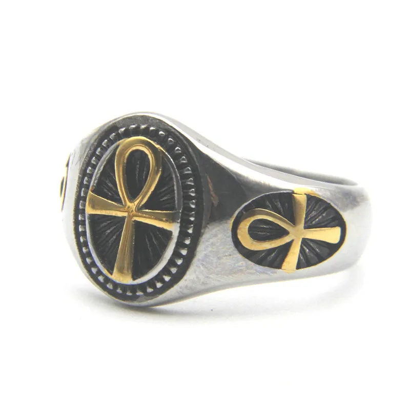 Solid Warrior Cross Ring 316L Stainless Steel Jewelry Punk Biker Style  Ring Size 7-13