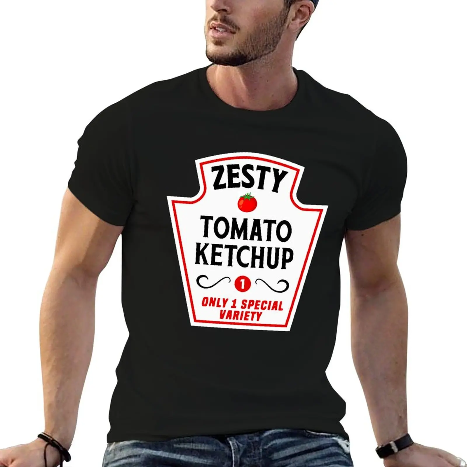 تي شيرت رجالي تي شيرت تي شيرت Zesty كاجوال طماطم تي شيرت كاتشب رجالي جرافيك