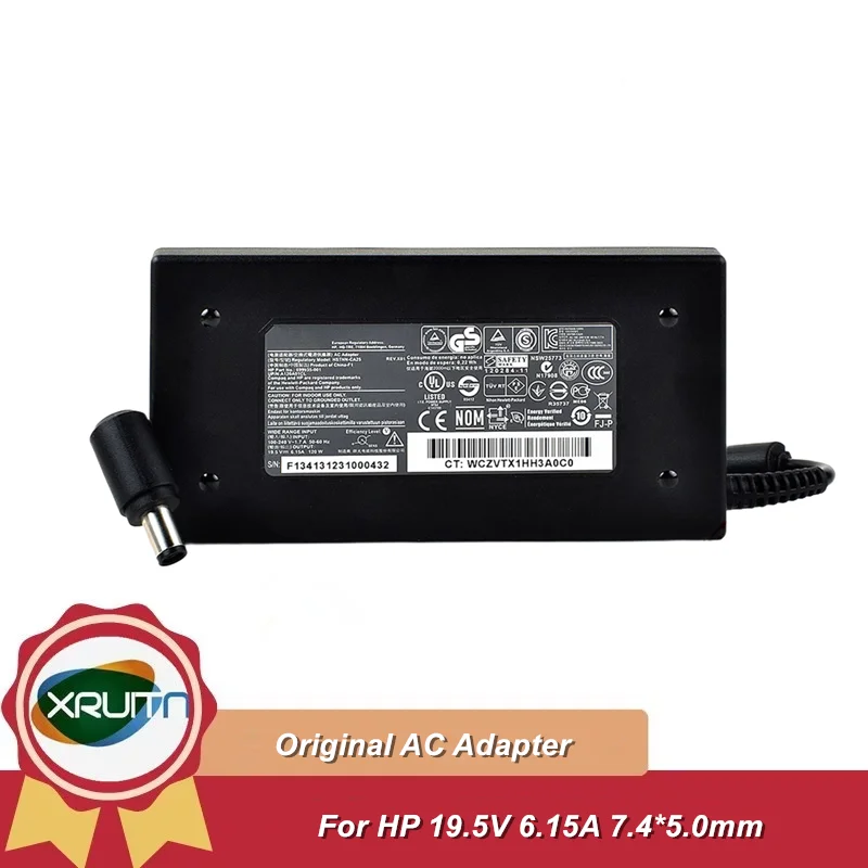 

120W 19.5V 6.15A Slim Original Laptop AC Adapter Charger for HP 8460W 8560W DV4 DV6 HSTNN-LA25 906329-001 677762-002 HSTNN-DA25