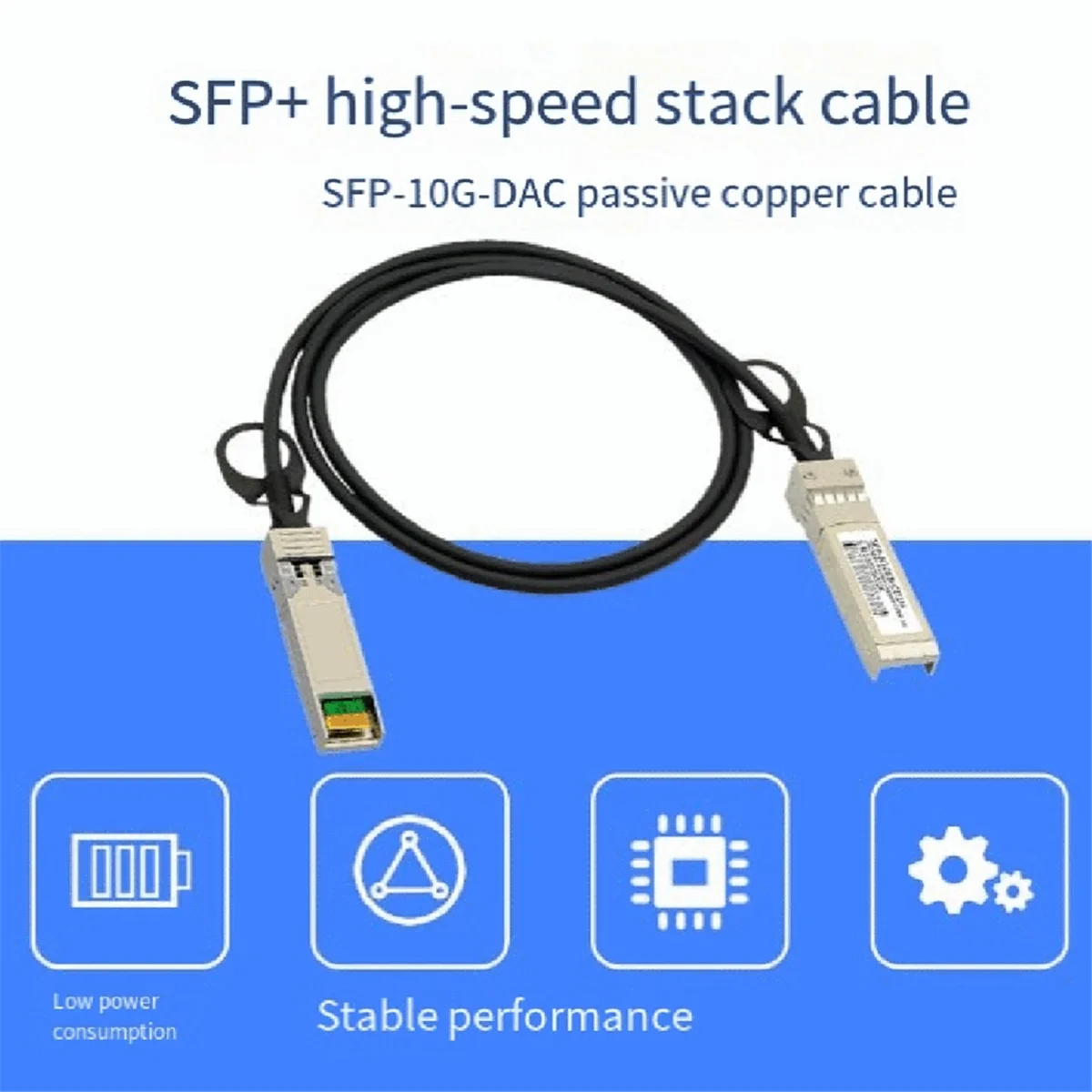 Cabo 10G SFP + DAC, cabo passivo de cobre de fixação direta, 1 metro funciona para Cisco, MikroTik, Netgear, switch Zyxel