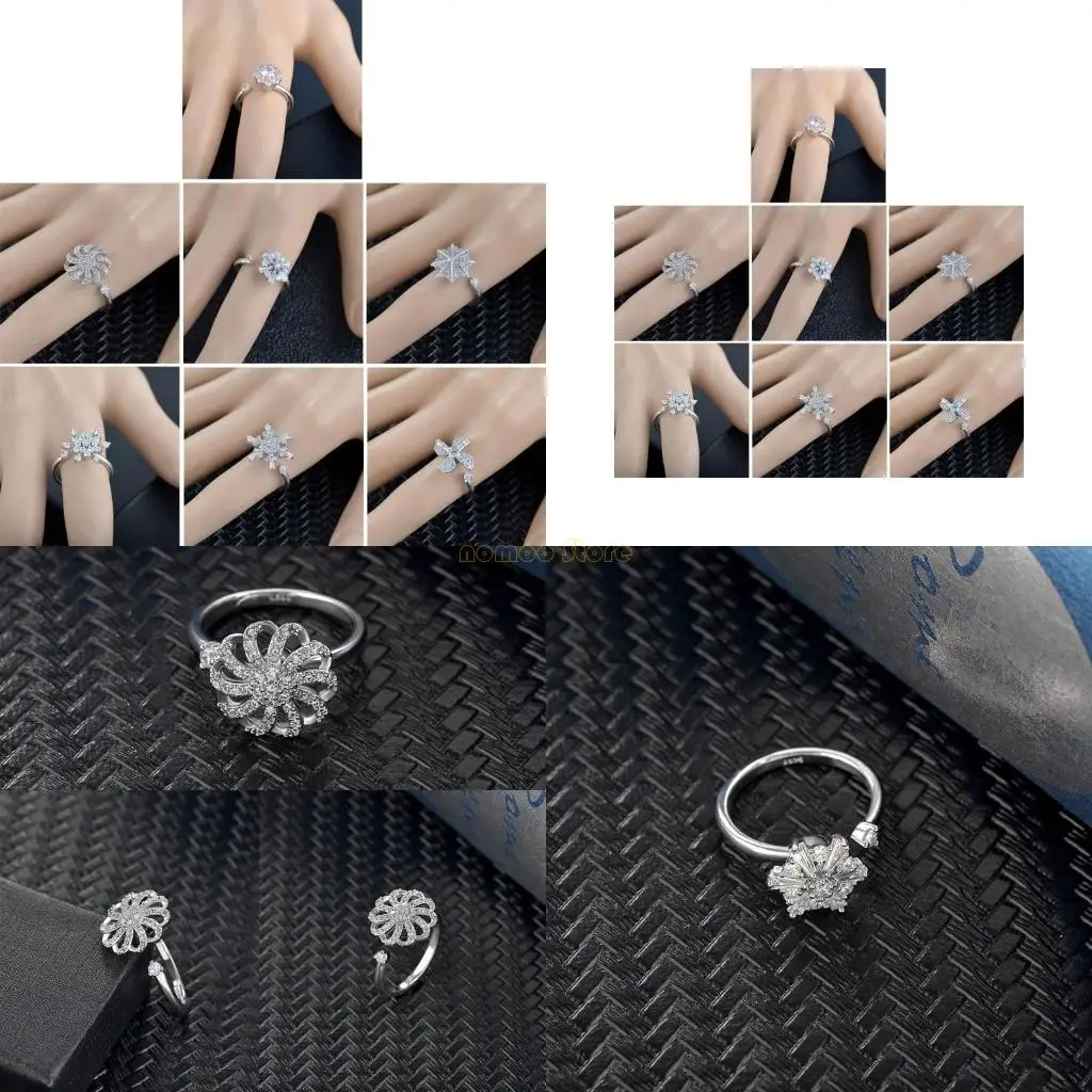 31BF Anxiety Ring for Women Spinner Stress Worry Rings Spinning Rings