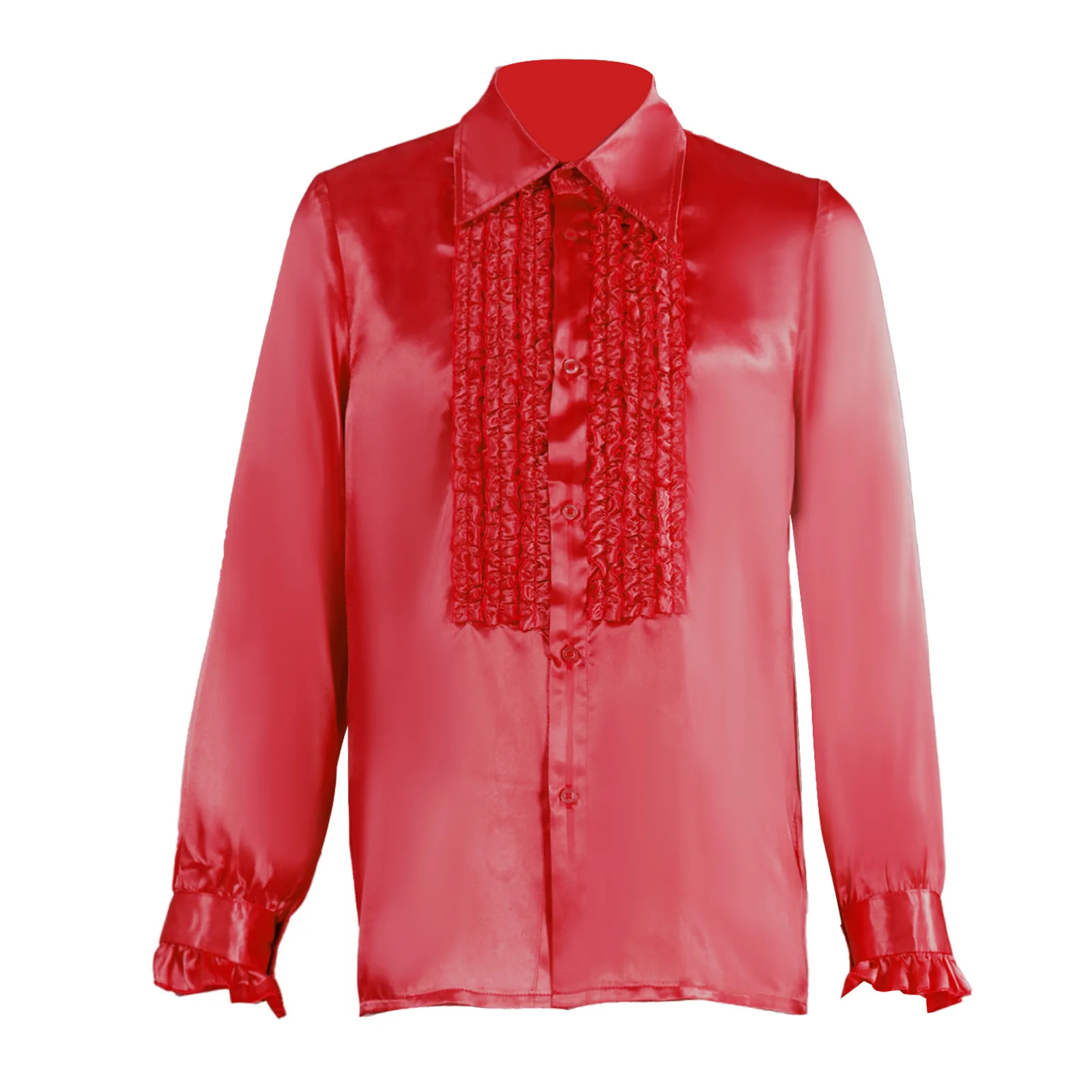 Chemise d'Halloween pour hommes, chemise de carnaval, manches longues, Costume de bal à volants, Costume de palais