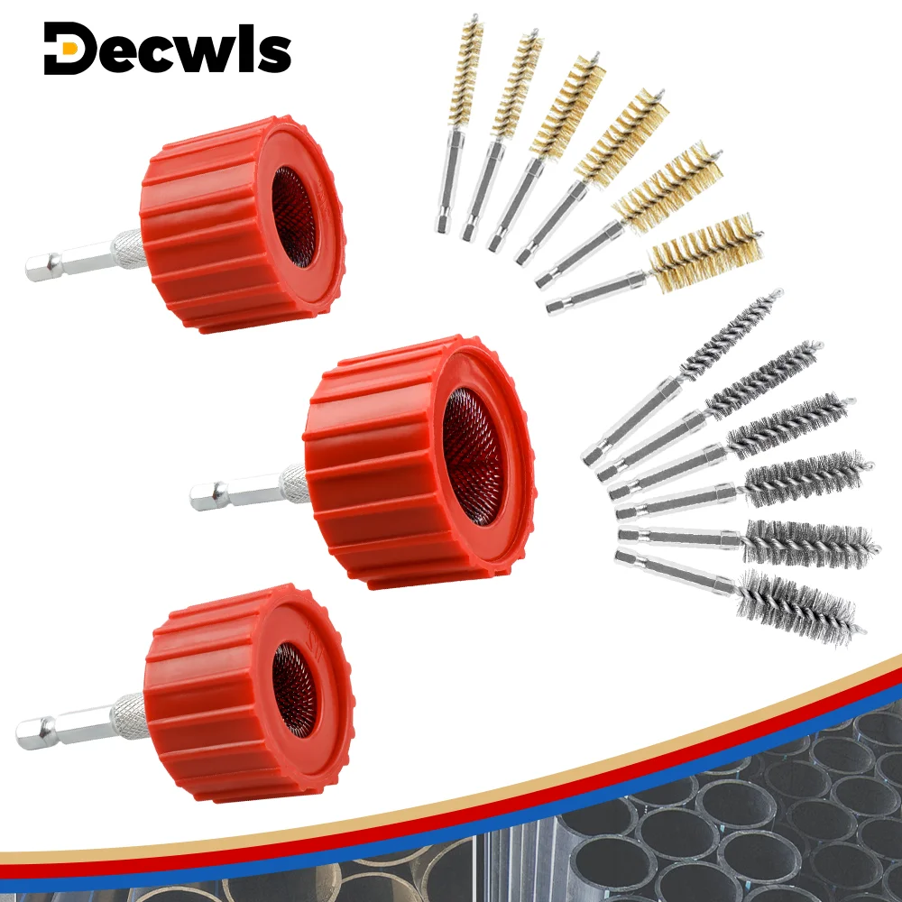 

3/9 шт. шлифовальная машинка для металлических труб, щетка для чистки медных труб, инструменты для полировки/удаления ржавчины/шлифовки, бытовая щетка для чистки медных труб/сверл из нержавеющей стали