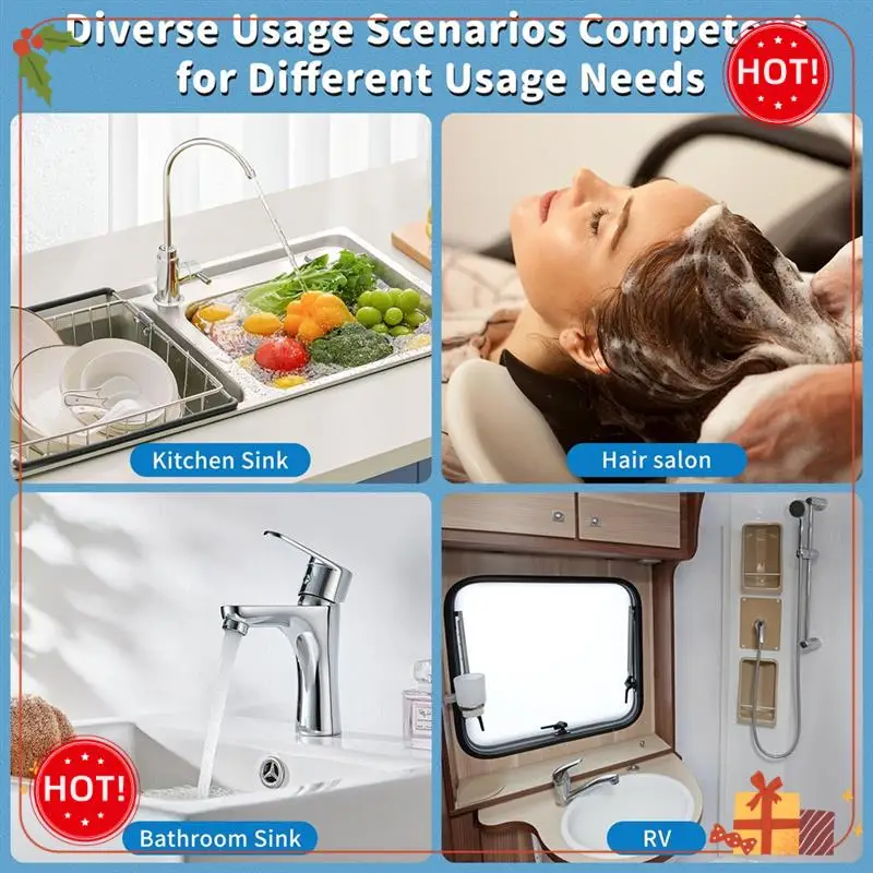 ABLE-Water Heater Electric, 5500W Instant Hot Water Heater With Remote Control And LCD Touch Screen Water Heater