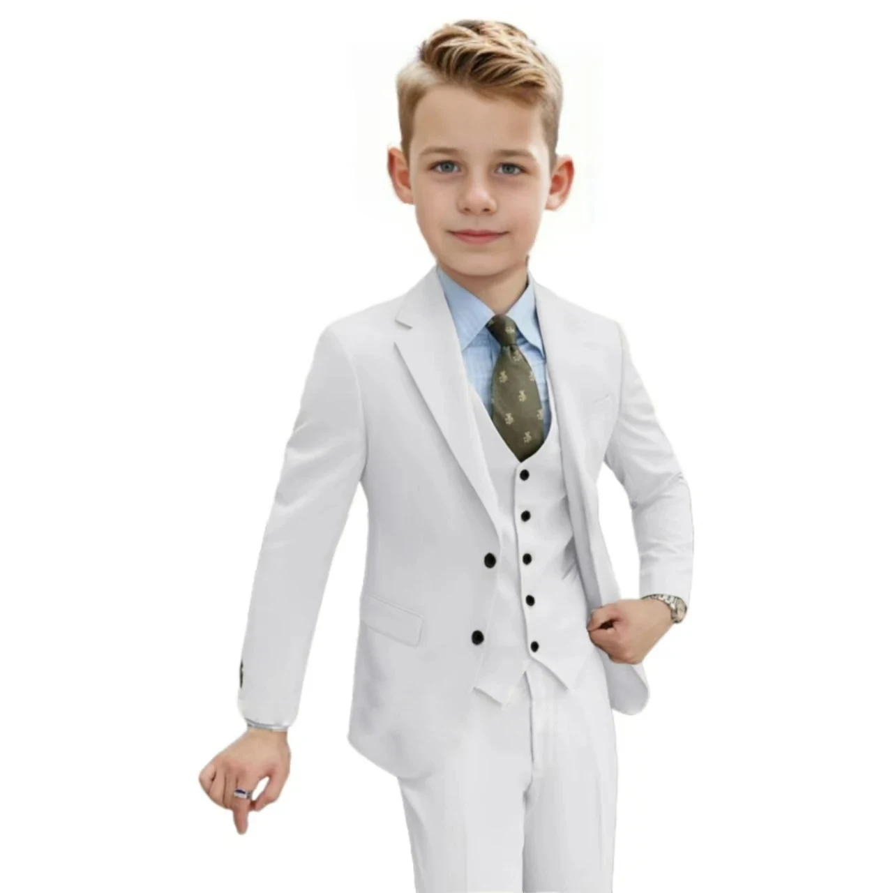 

Boy's Suit 3-Piece Blazer Vest Pants Suit for Children Wedding Set for Boy Casual Set Suit for School Activities