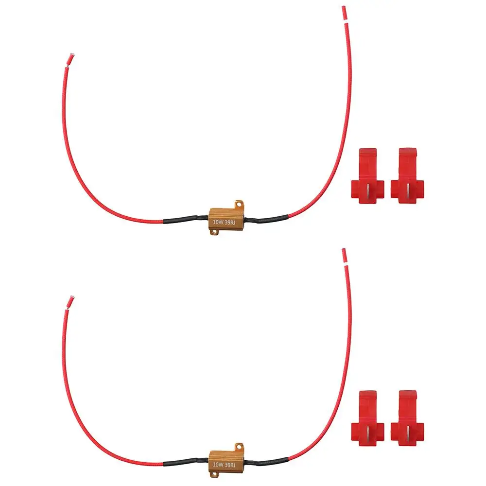 1Pair 39 Ohm 10W Watt 5% Gold Tone Aluminum Housed Resistors