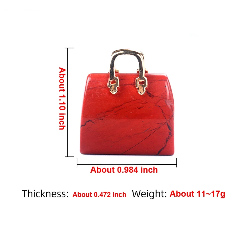 1PC 25x28mm Natural Agate Quartz Handbag Shape Crystal Stone Pendant Charms for DIY Jewelry Making Accessories including Necklac