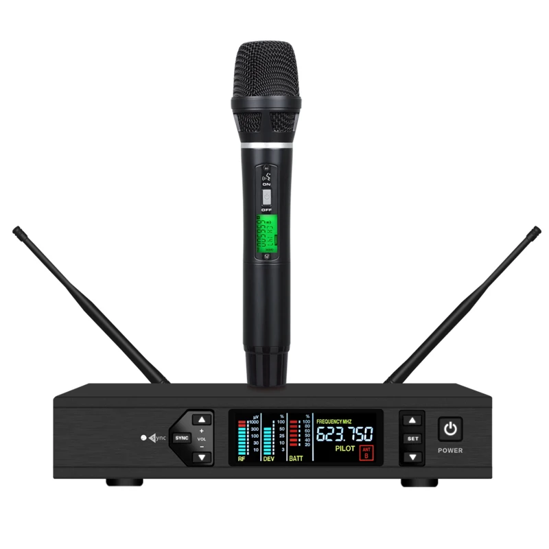 

Professional UHF Wireless True Diversity Lavalie Handset Handheld Microphone For Stage Performance