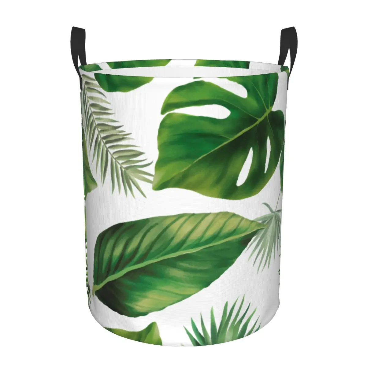 Waterproof Storage Bag Green Leaves Household Dirty Laundry Basket Folding Storage Bucket Clothes Toys Organizer