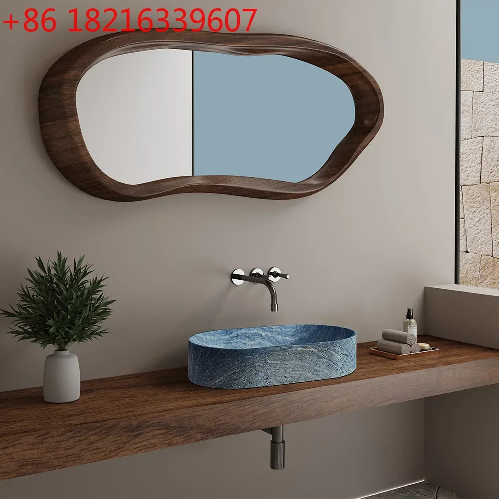 Water transfer process artificial stone travertine basin B & B bathroom art basin