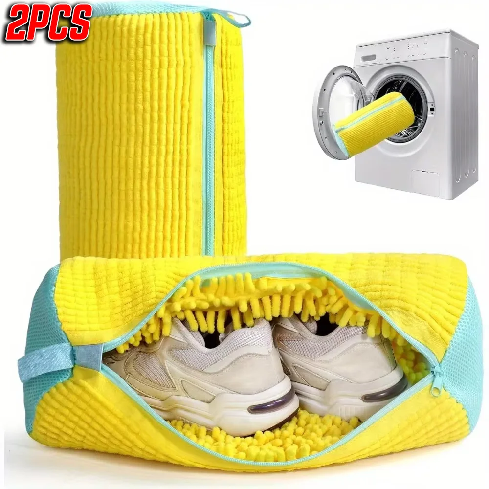 2pcs Shoe Washing Machine Bags Reusable Sneaker Shoe Cleaning Bags for Washing Machine Shoe Laundry Bags for Washer and Dryer
