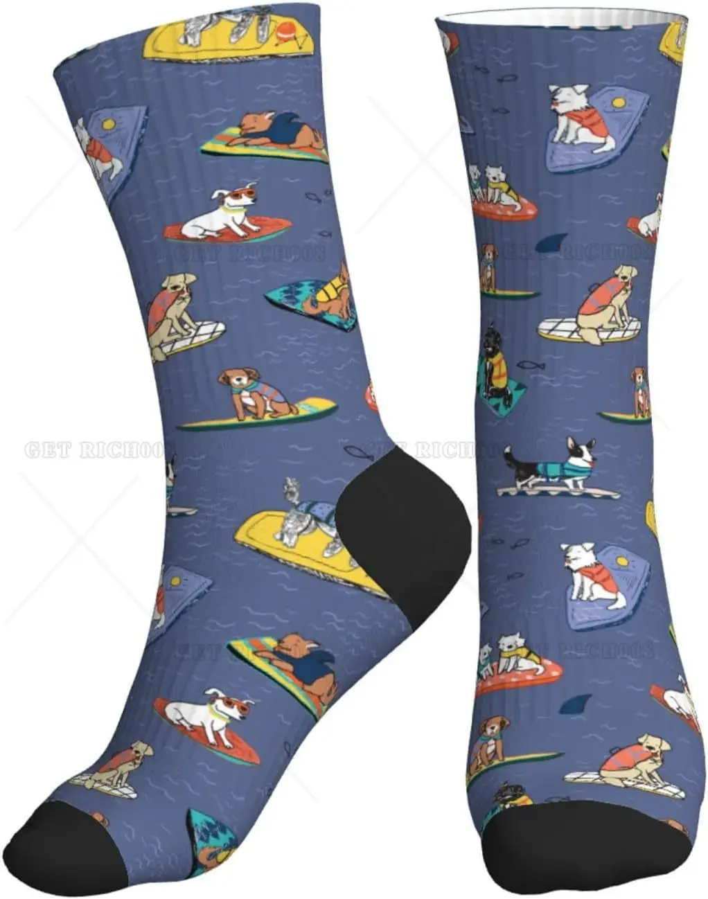 Cute Goldendoodle Unisex Funny Novelty Sport Socks, Funky Crazy Cool Soft Crew Socks