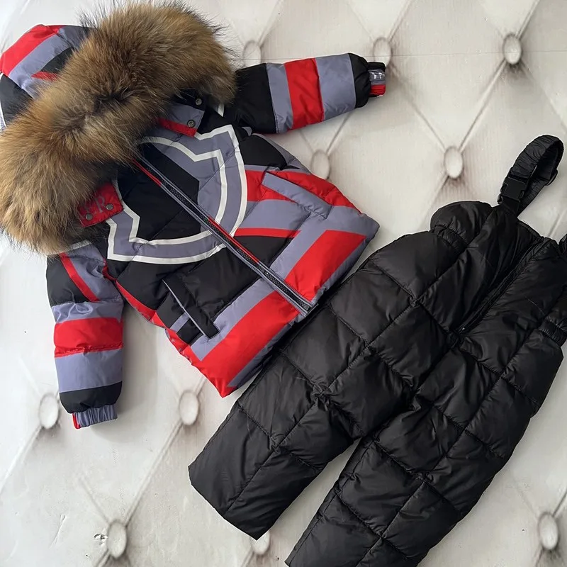 

New Children's Down Jacket - Thickened Winter Coat for Younger Children in European Style Detachable Hood Down Jacket