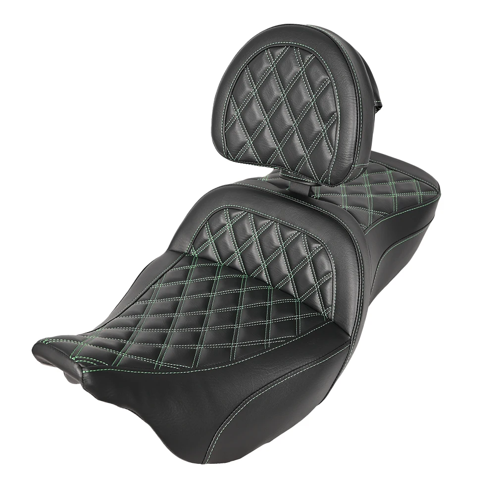

Motorcycle Colored Stitching Step up Big Sofa&Backrest Pad&2 Gel Inside Seat for Touring Street Glide Road Glide Road King 08-23
