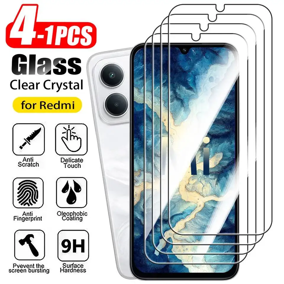 

1-4PCS Screen Protector 15 4G 5G 9H Tempered For Redmi 15C 14C 13C 12C 10C 10X Glass