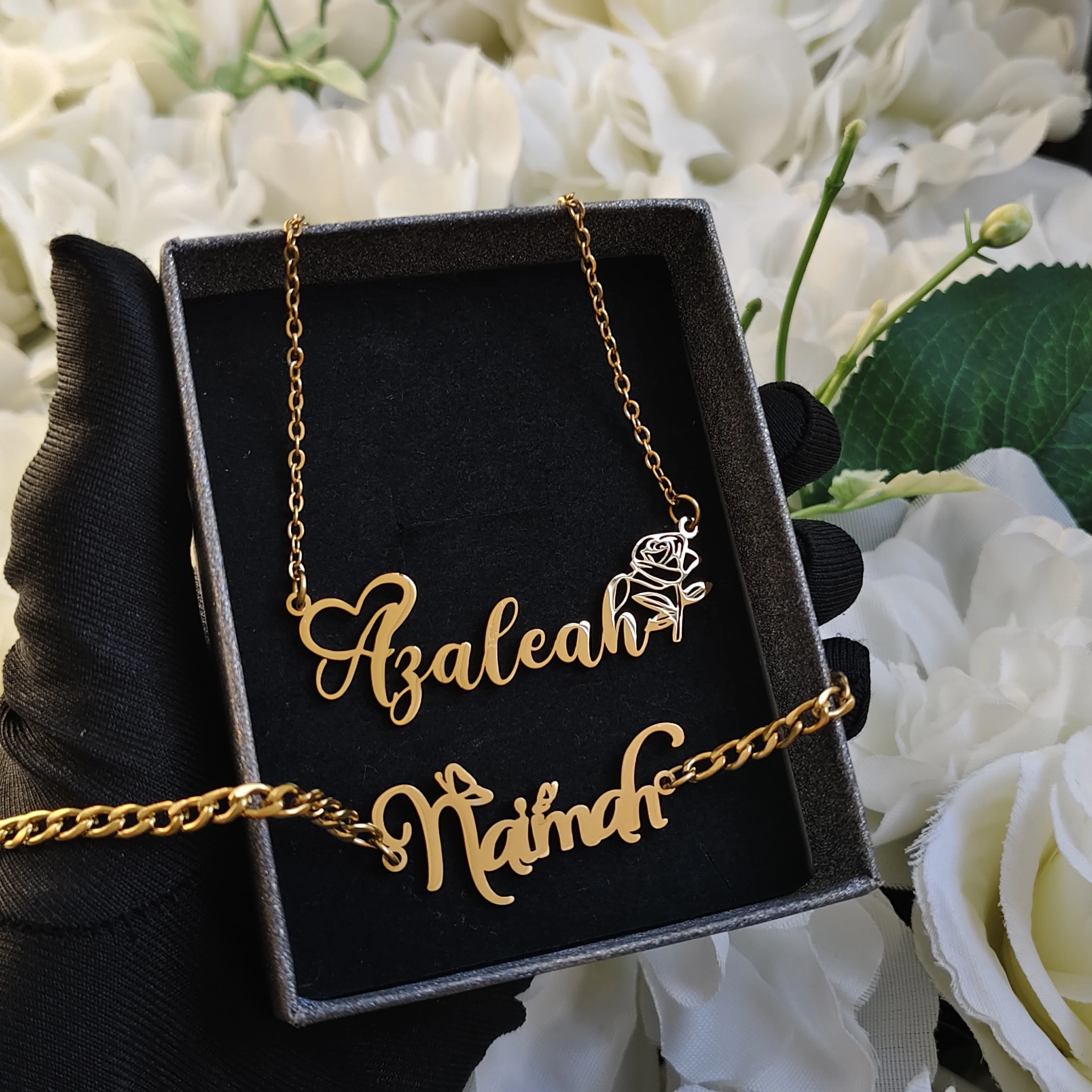 

DHQH Новая оптовая продажа, индивидуальный именной набор, персонализированное ожерелье с буквами, браслет, набор подарков на день рождения, прямые продажи от производителя