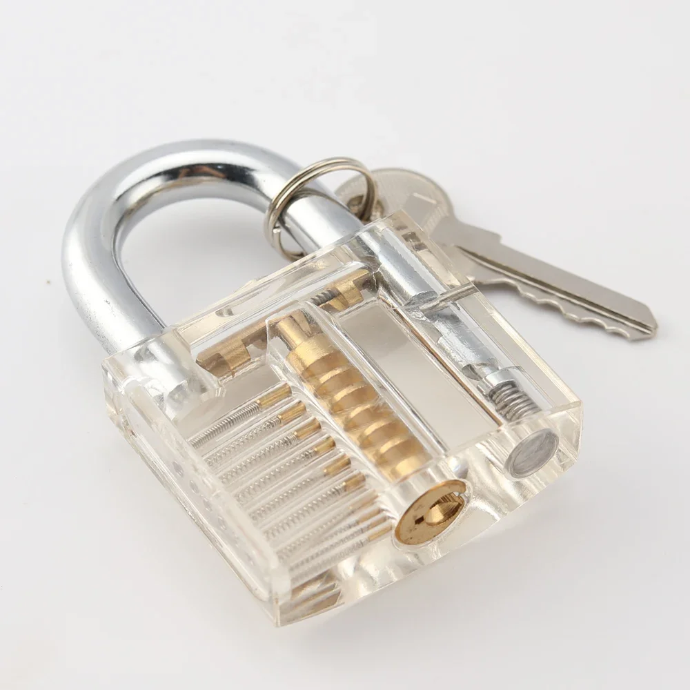 Furniture Hardware  Locksmith Transparent Locks Pick Visible Cutaway Mini Practice View Padlock Hasps Training Skill