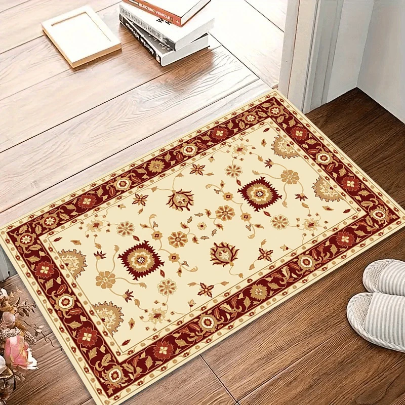 Vintage Persian Doormat Bohemian Floral Floor Mat Living Room Bedroom Entrance Welcome Mat Home Decor Rug