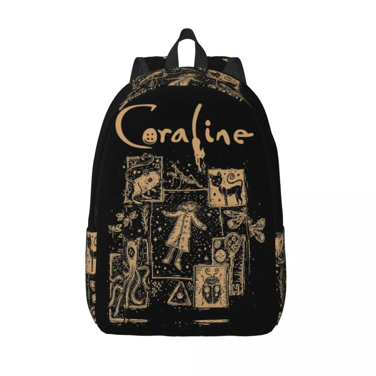 Kopie Von Coralines Cat Doll Backpack for Men Women Student Hiking Travel Daypack Horror Movie Laptop Computer Canvas Bags