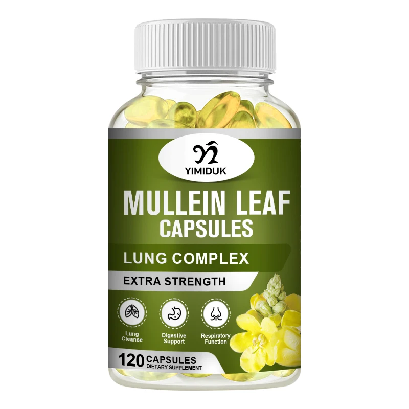 

Mullein Leaf Extract, Lung Cleanse, for Immune Support, Detox & Respiratory Support - 120 Capsules