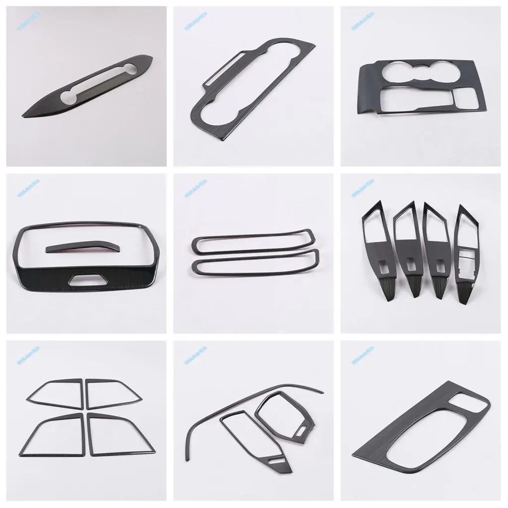 

For Ford Focus MK4 2019 - 2022 Black Brushed Look Car Window Glass Lift / Reading Lights / Gear Shift Box Cover Trim Accessories