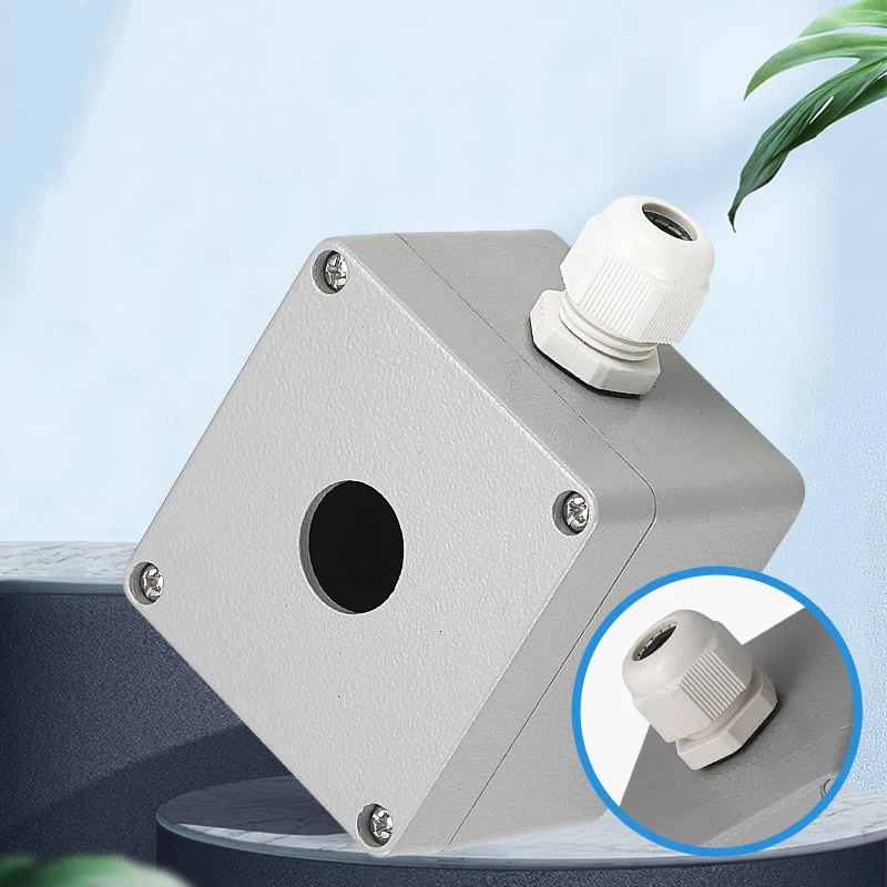 Metal cast aluminum waterproof button switch control box opening 22mm emergency stop switch button box aluminum alloy 12345 hole