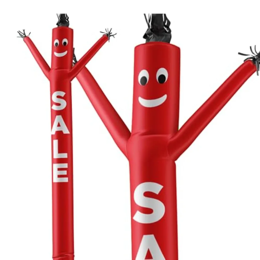 

Business promotion inflatable tube man attachment 20 feet tall polyester fabric bright red and yellow weather-resistant with re