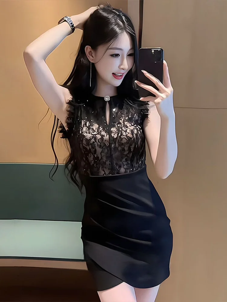 

Новая модная женская юбка-футляр с блестящим кружевом и завышенной талией для весны и лета