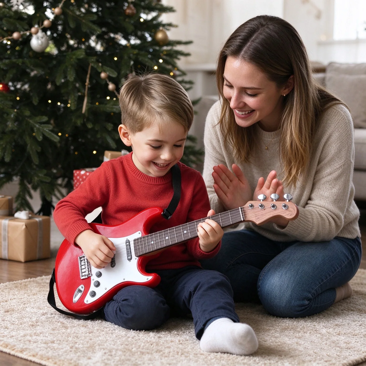 Kinder-Simulations-E-Gitarre Spielzeug Geeignet für Anfänger Musik Frühpädagogisches Instrument Geschenk für Jungen und Mädchen