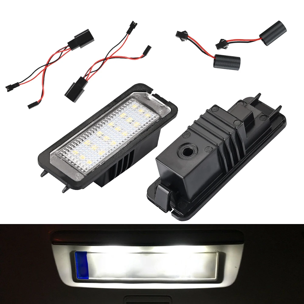 ل VW Passat B6 CC Eos Golf 4 5 6 7 MK7 بولو مقعد رائع ليون ألتيا 2 قطعة LED رقم لوحة ترخيص أضواء الجمعية مع Canbus #6