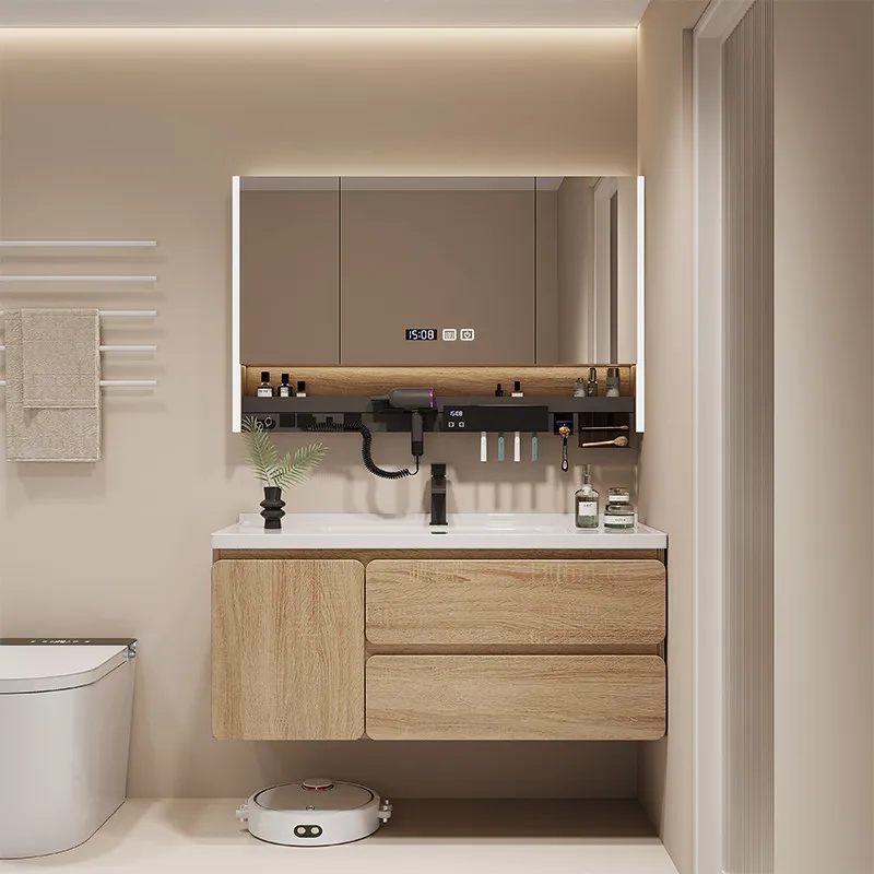 Luxury Modern Cupboard Organizer Toilet Storage Mirror Display Partitions Bathroom Cabinet Drawers Gabinete Trendy Furniture