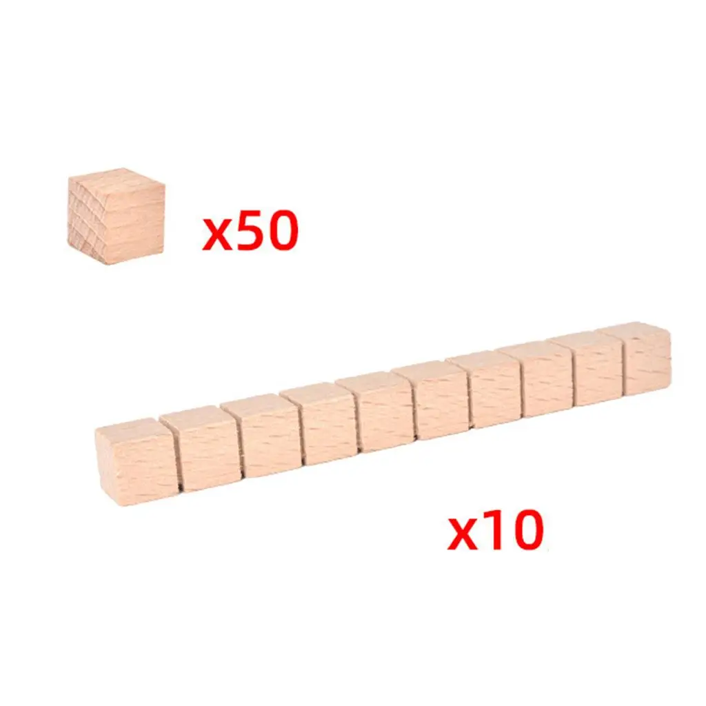 Base Ten Blocks Wooden Montessori Learning Toys Math Educational Materials for Children Puzzle Classroom Activities