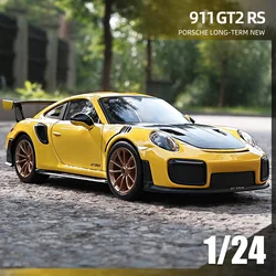 Maisto 1:24 Porsche 911 GT2 RS Supercar Simulation Toy Vehicles Model Alloy Children Pull Back Toys Collection Gift Car Kids