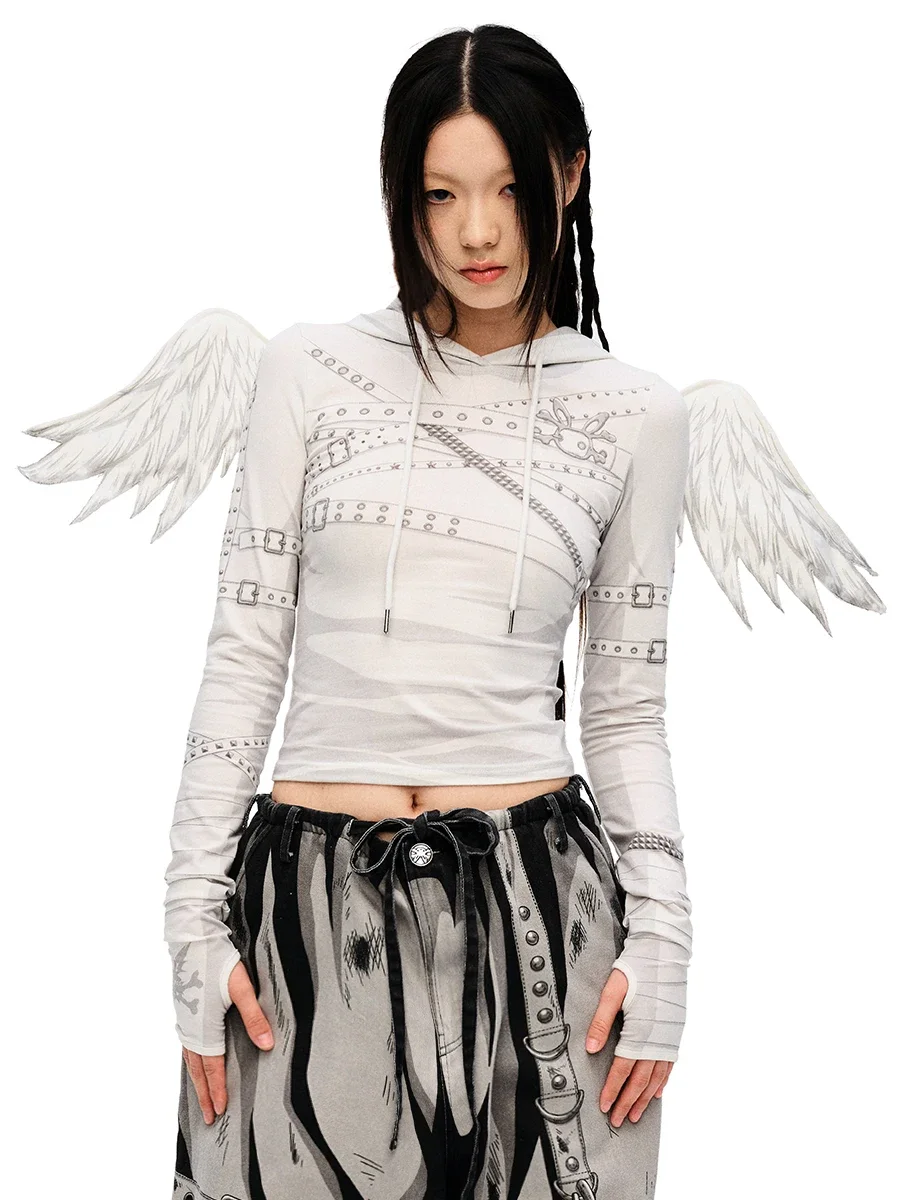 IMU CFIERCE Angel Wings Long Sleeve Tshirt Tee Tops