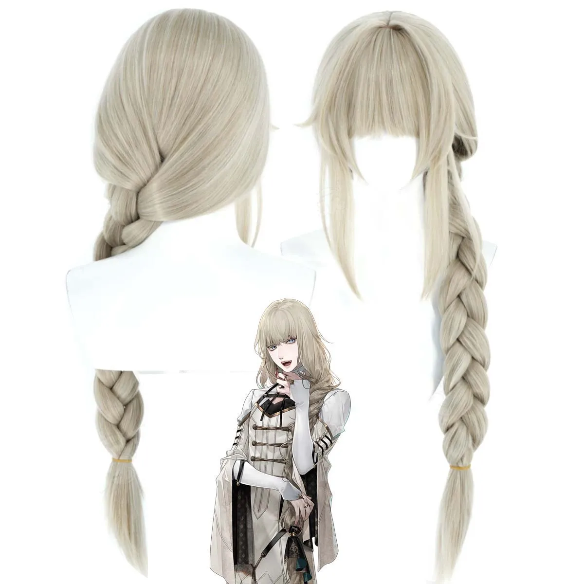 Perruque synthétique résistante à la chaleur pour femmes, perruque longue tressée pour Cosplay, Game Virche Evermore ErroR Salvation Luka Proust