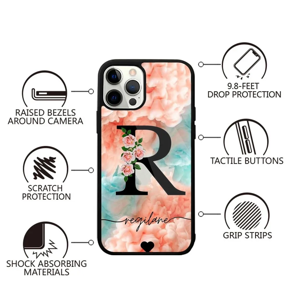 Personalised Custom Name Initials Phone Case Strong Magnetic For IPhone 15,14,13,Pro,Max,Plus,11,12,Mini For Magsafe Wireless