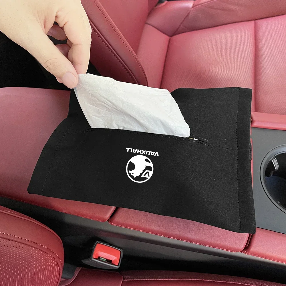 Car Armrest Tissue Bag PU Leather Seat Black Tissue Box For Opel Vauxhall Astra J K Crossland X Grandland Insignia B Zafira C