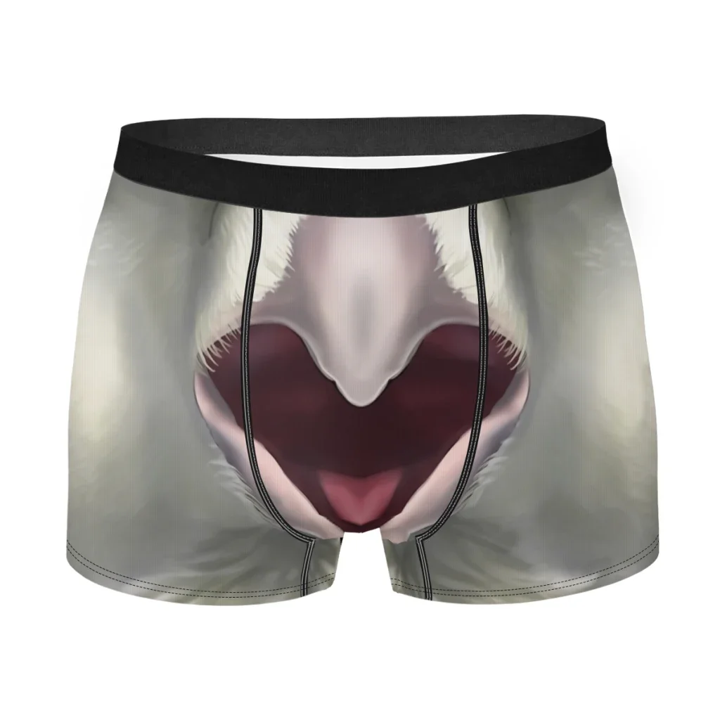 White Raven Face  Underpants Breathbale Panties Male Underwear Print Shorts Boxer Briefs